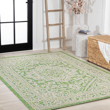 Sinjuri Medallion Textured Weave Indoor/outdoor Area Rug
